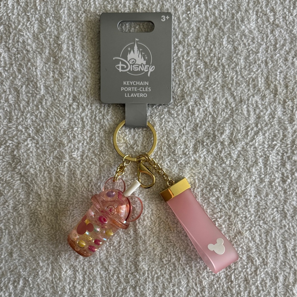 Disney Mickey Mouse Boba Drink Keychain Bag Charm